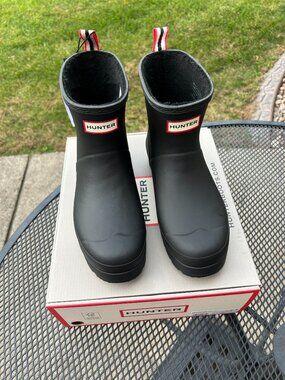 Hunter Original Play Short Rain Boots Women's 9 Black Waterproof NEW IN BOX